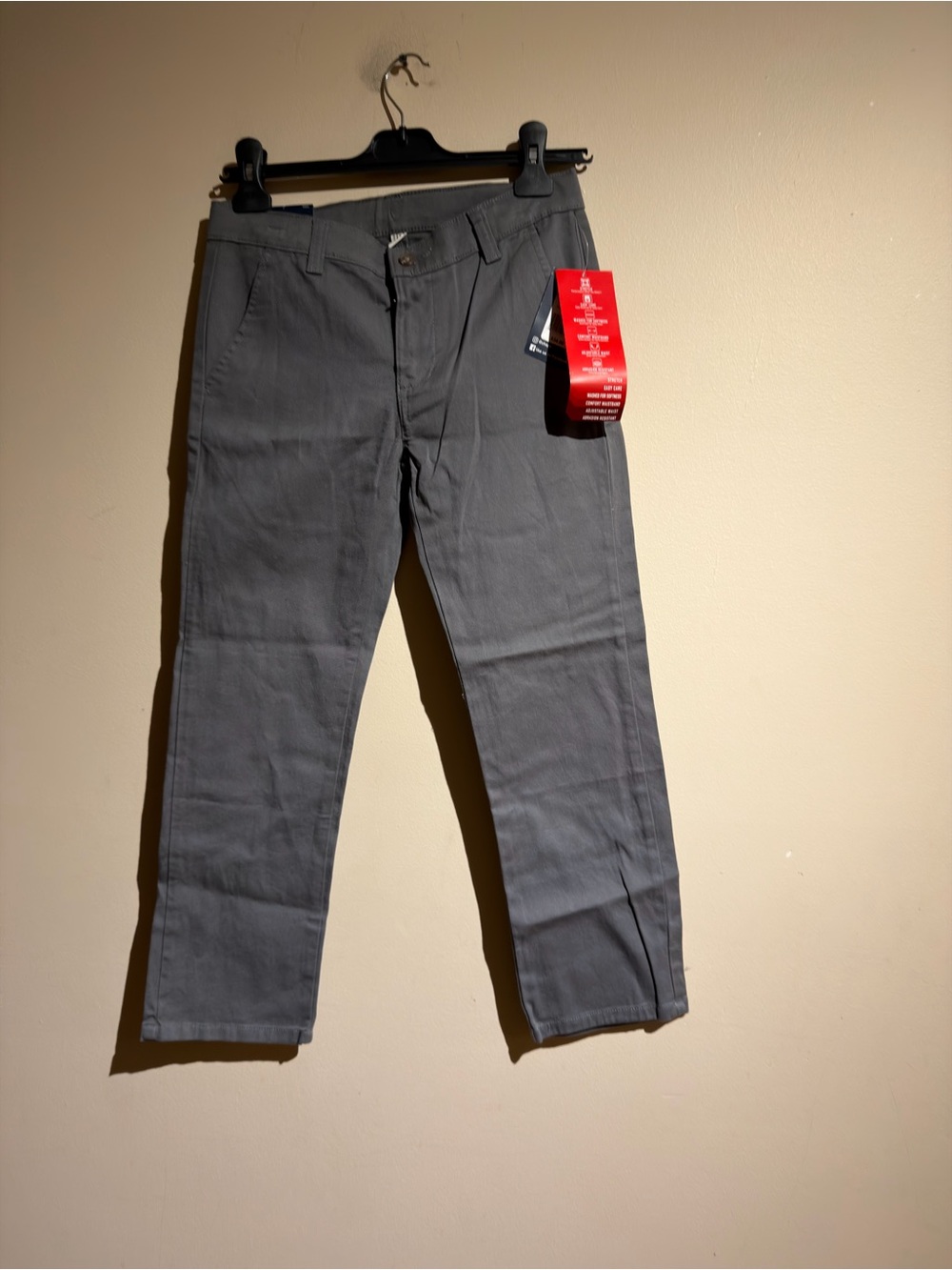 Chaps Men's Gray Straight-Leg Chinos